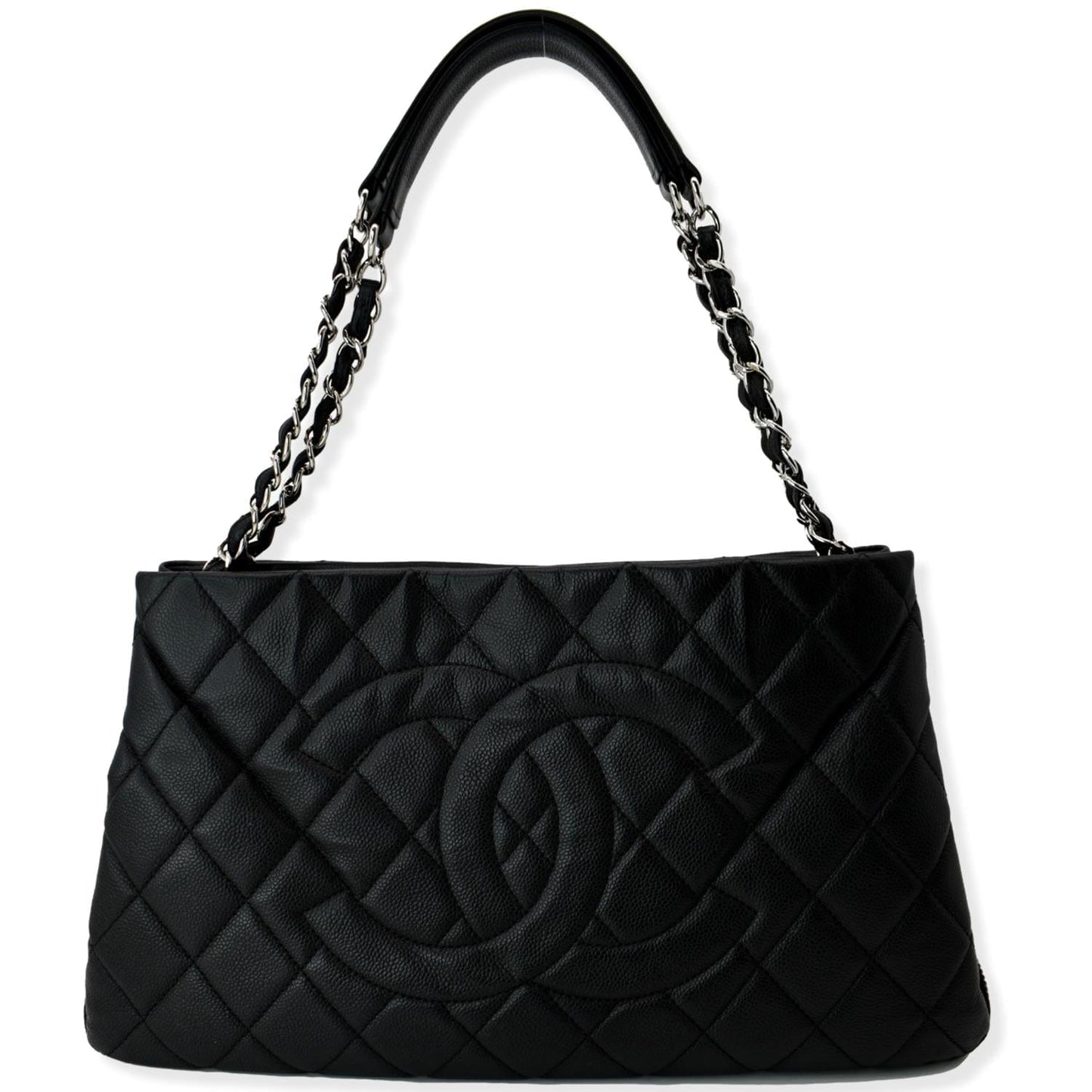 Chanel Expandable Zip Around Caviar Quilted Black Travel Bag