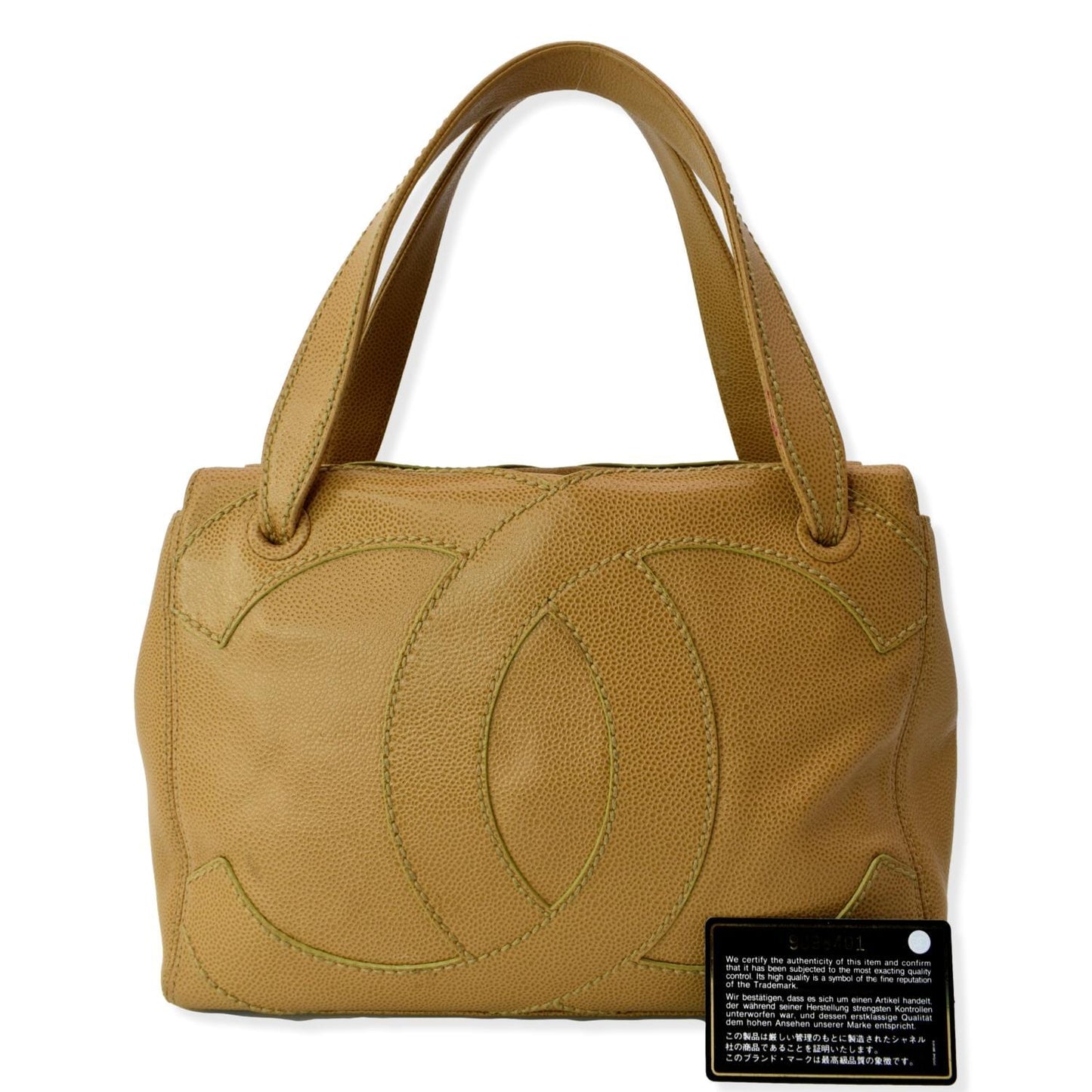 Chanel CC Wild Stitch Caviar Satchel Leather Travel Bag