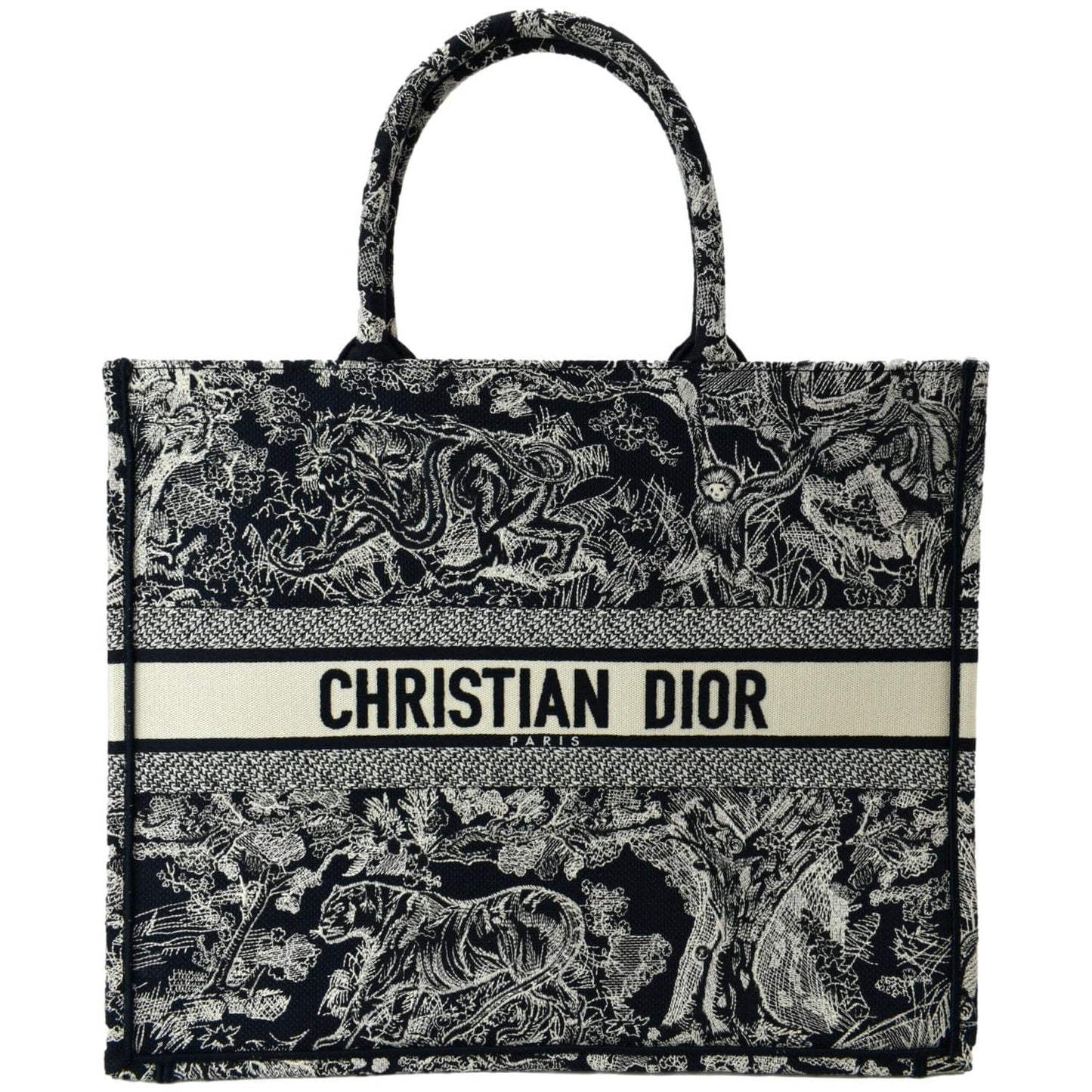 Dior Book Toile De Jouy Reverse Embroidery Tote Blue Medium Tote Bag