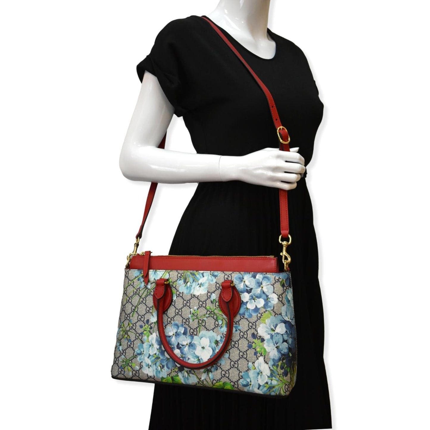 Gucci Blooms Floral Supreme Satchel Bag Leather Canvas Shoulder Bag Floral 546316