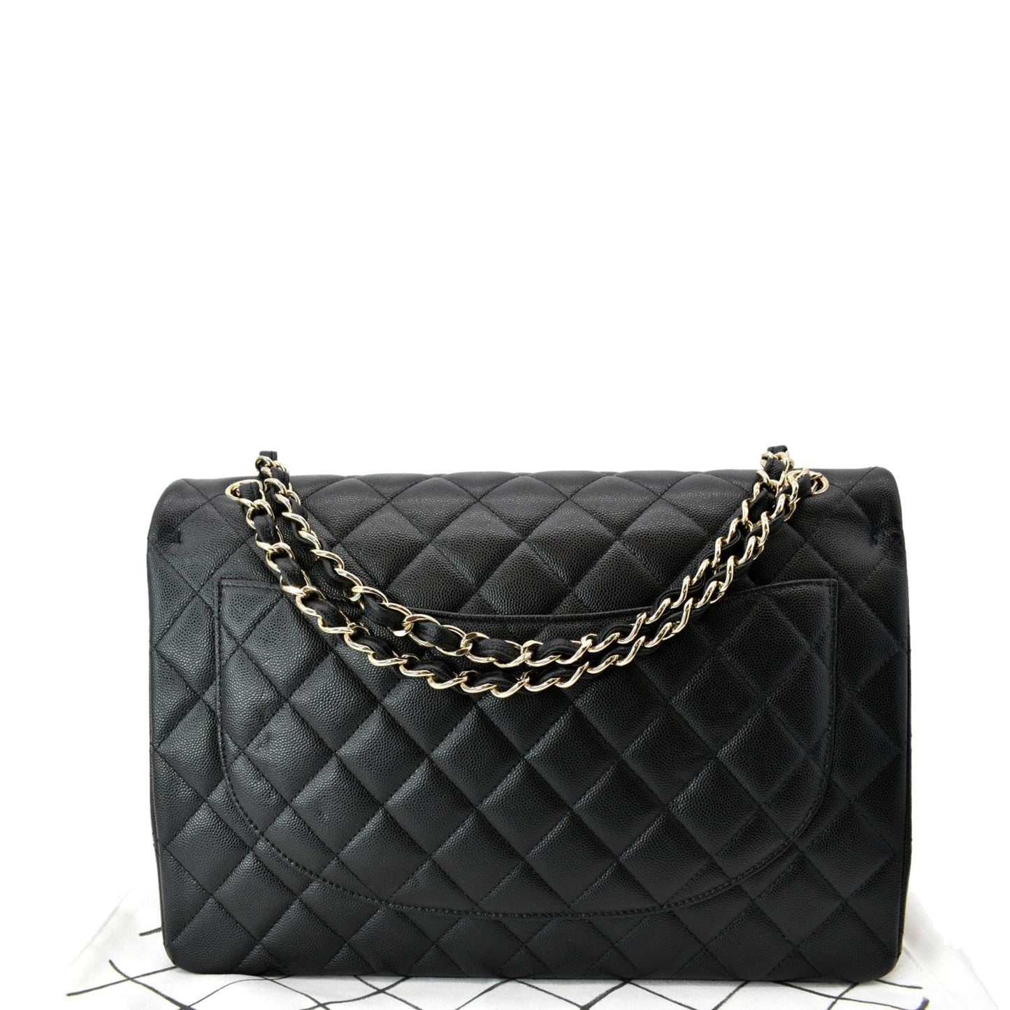 Chanel Maxi Classic Flap Caviar Leather Black Travel Bag