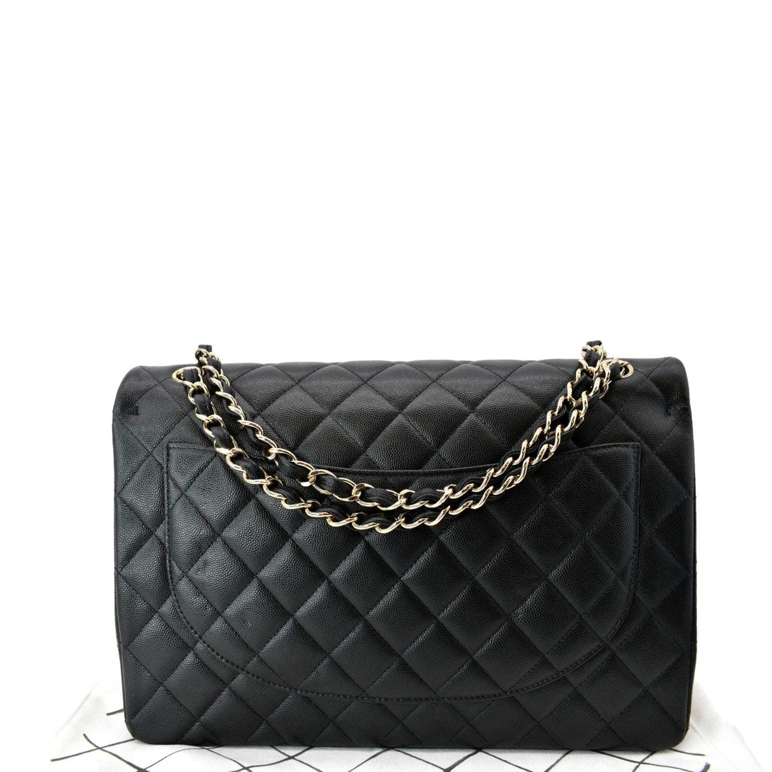 Chanel Maxi Classic Flap Caviar Leather Black Travel Bag