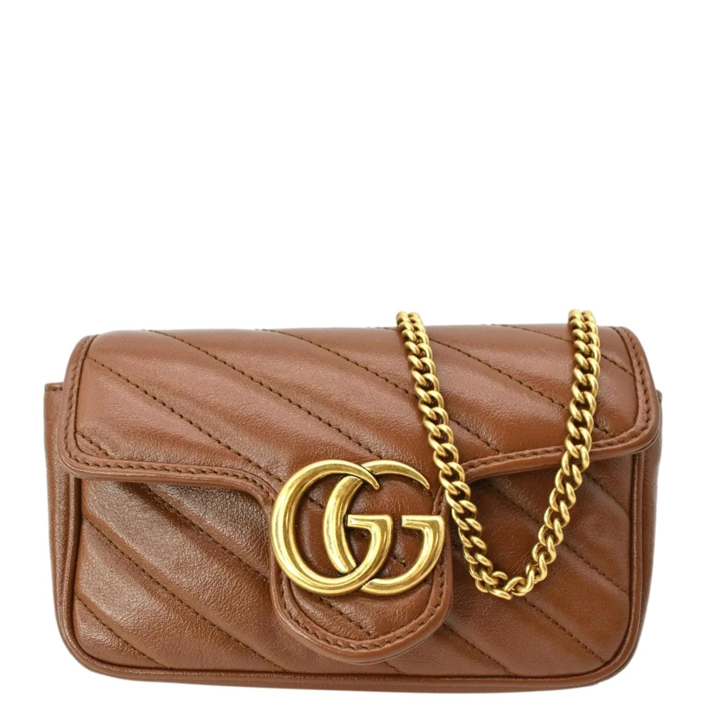 Gucci Marmont Super Crossbody Bag Leather Brown