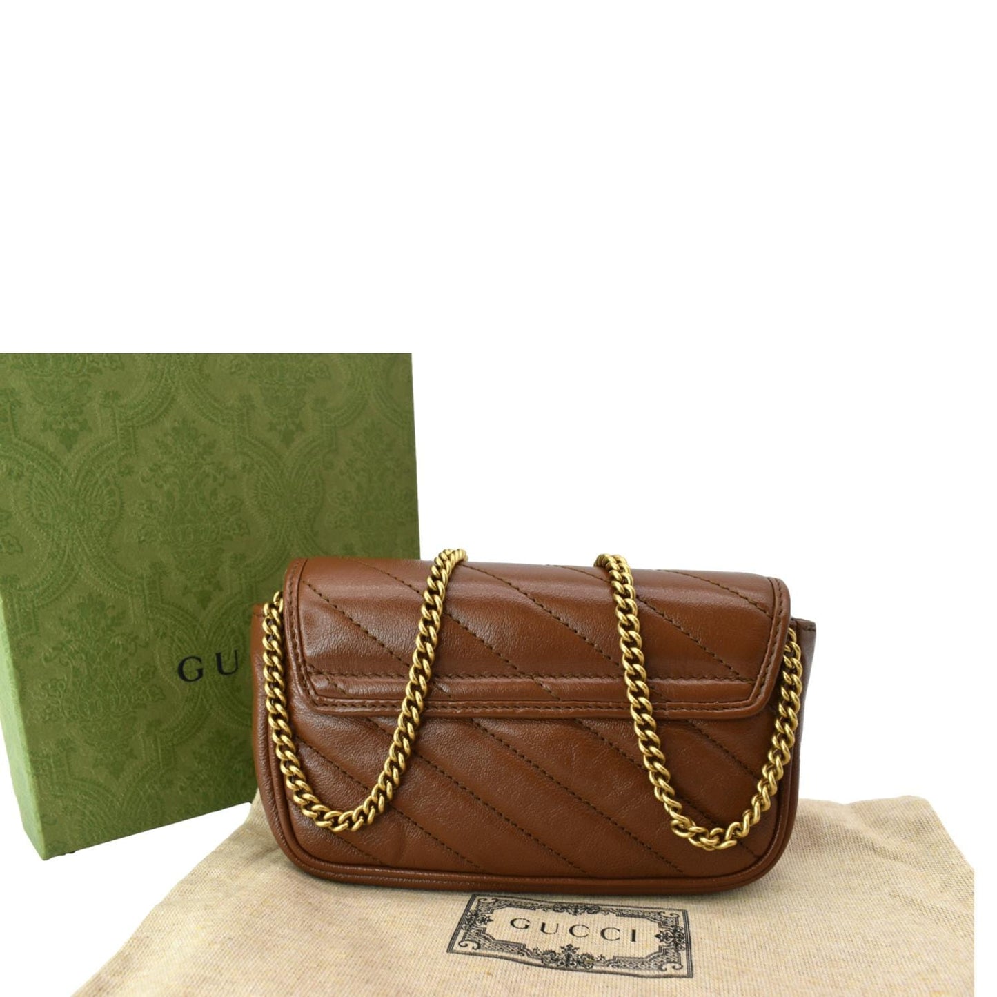 Gucci Marmont Super Crossbody Bag Leather Brown