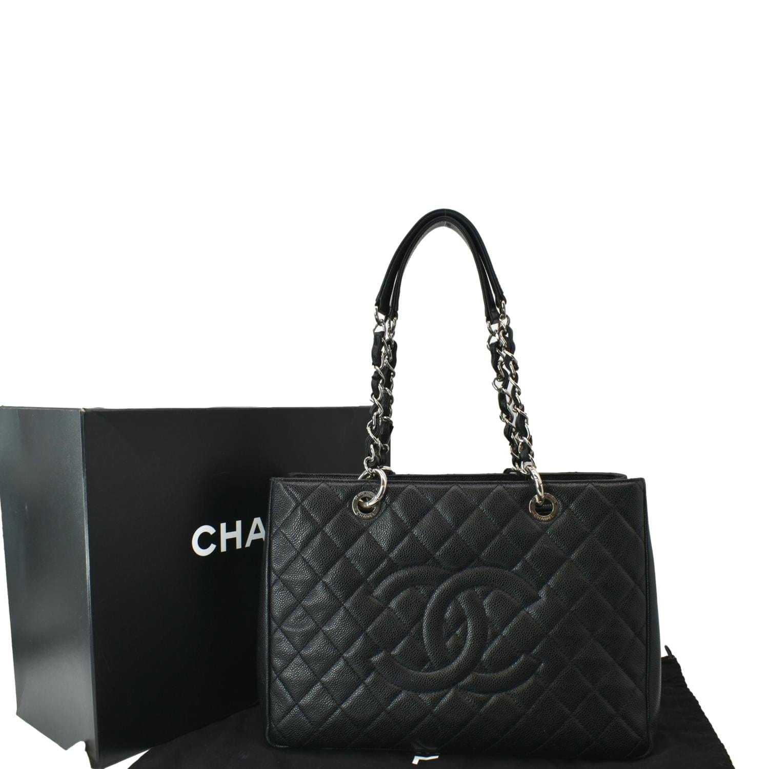 Chanel Grand Shopping GST Caviar Leather Black Travel Bag Tote 1