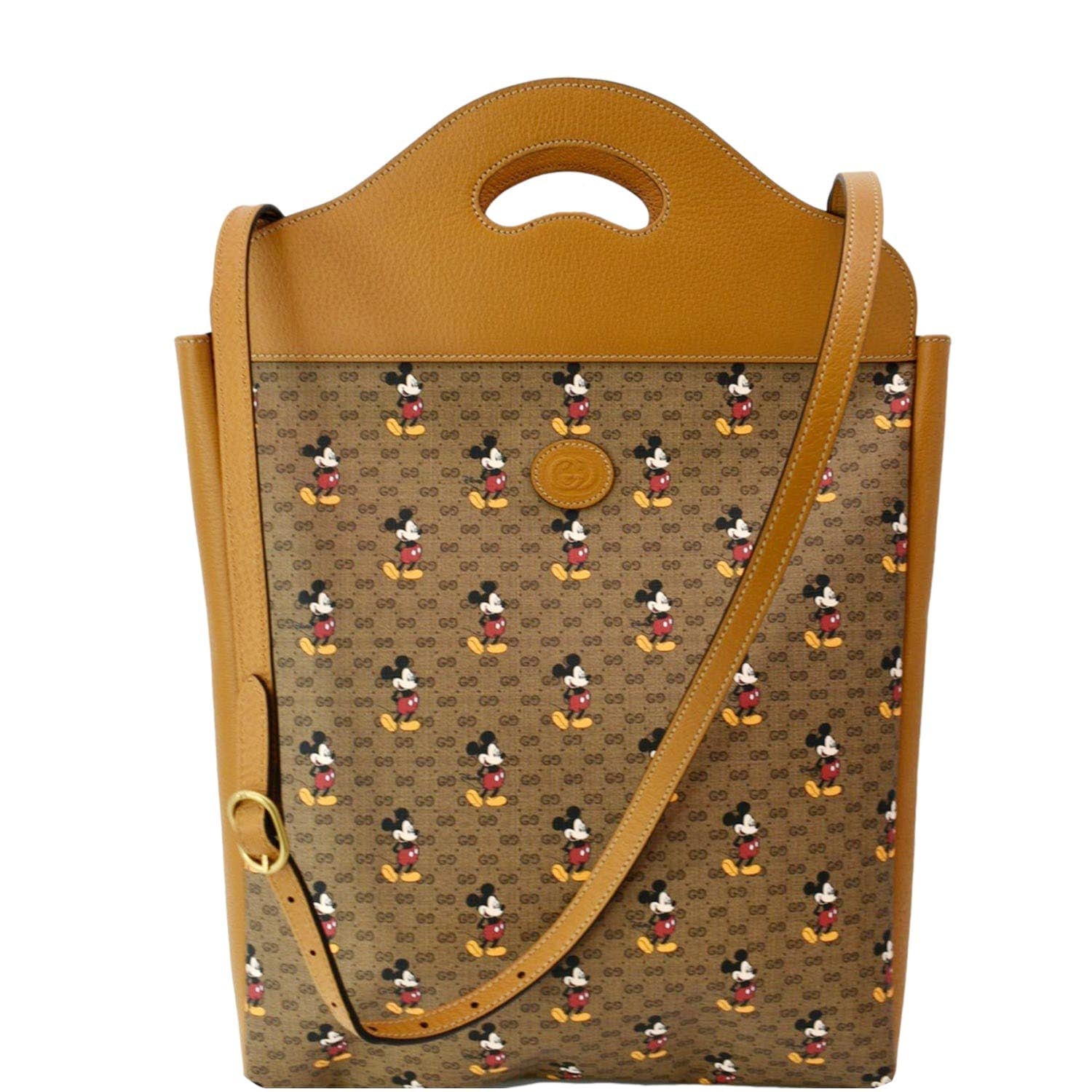 Gucci Disney Mickey Mo Supreme Crossbody Bag Canvas Beige