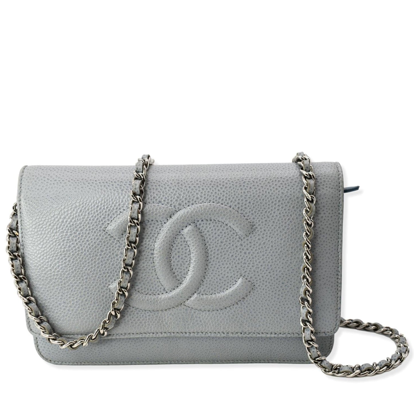 Chanel Timeless CC WOC Caviar Pastel Leather Blue Travel Bag
