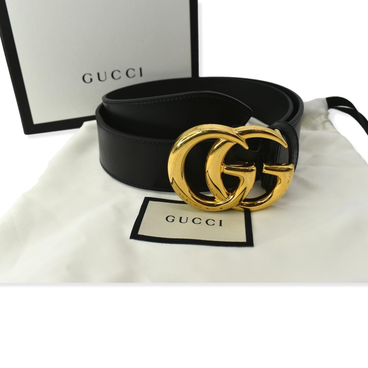 Gucci Double Buckle Belt Handbag Leather Black Accessory G Belt
