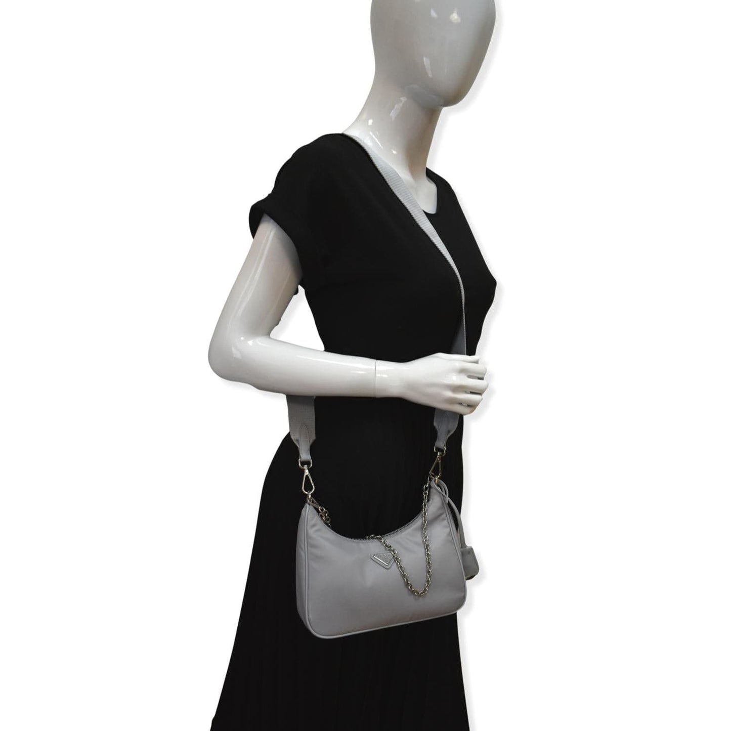 Prada Re Edition Shoulder Bag Grey Hot Deals Nylon Gray