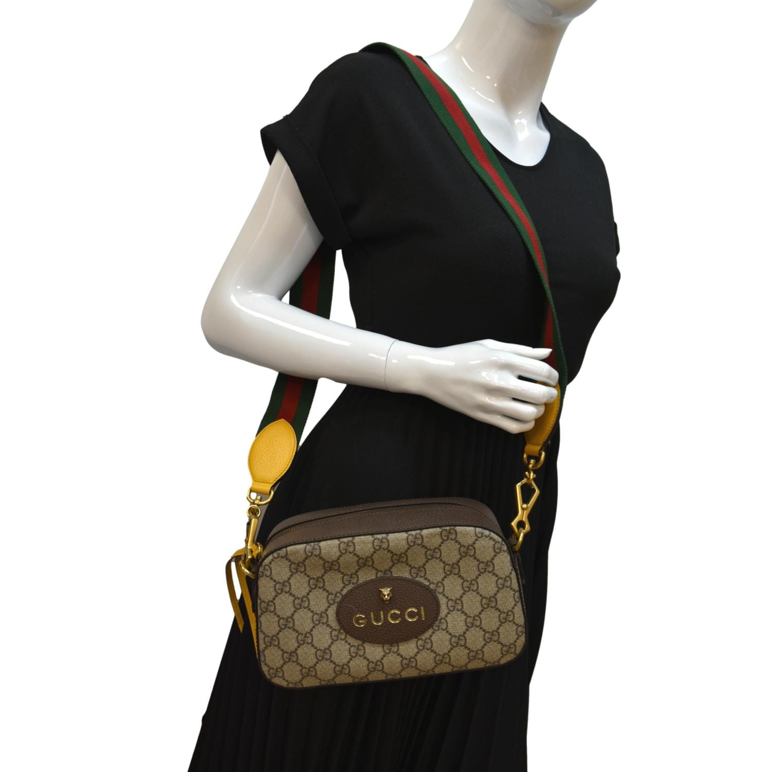 Gucci Neo Supreme Messenger Bag Canvas Beige Crossbody Bag Messenger Bag
