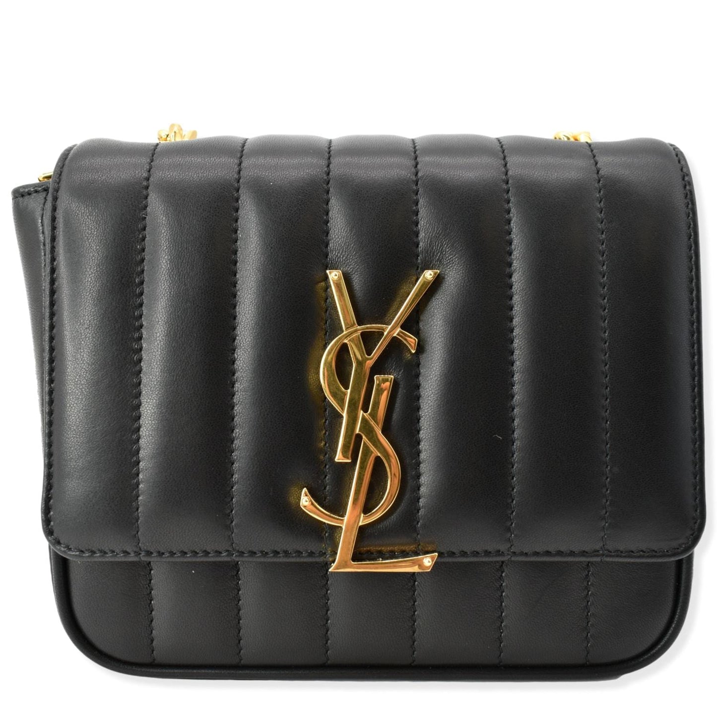 YSL Saint Laurent Saint Vicky Small Chain Crossbody Bag Leather Monogram