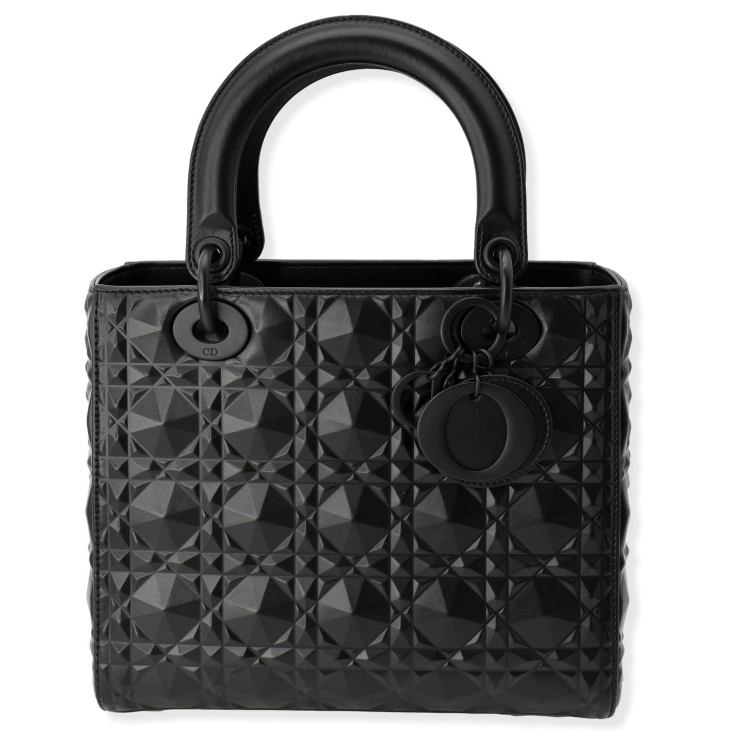 Dior Lady Cannage Calfskin Shoulder Bag Black Medium