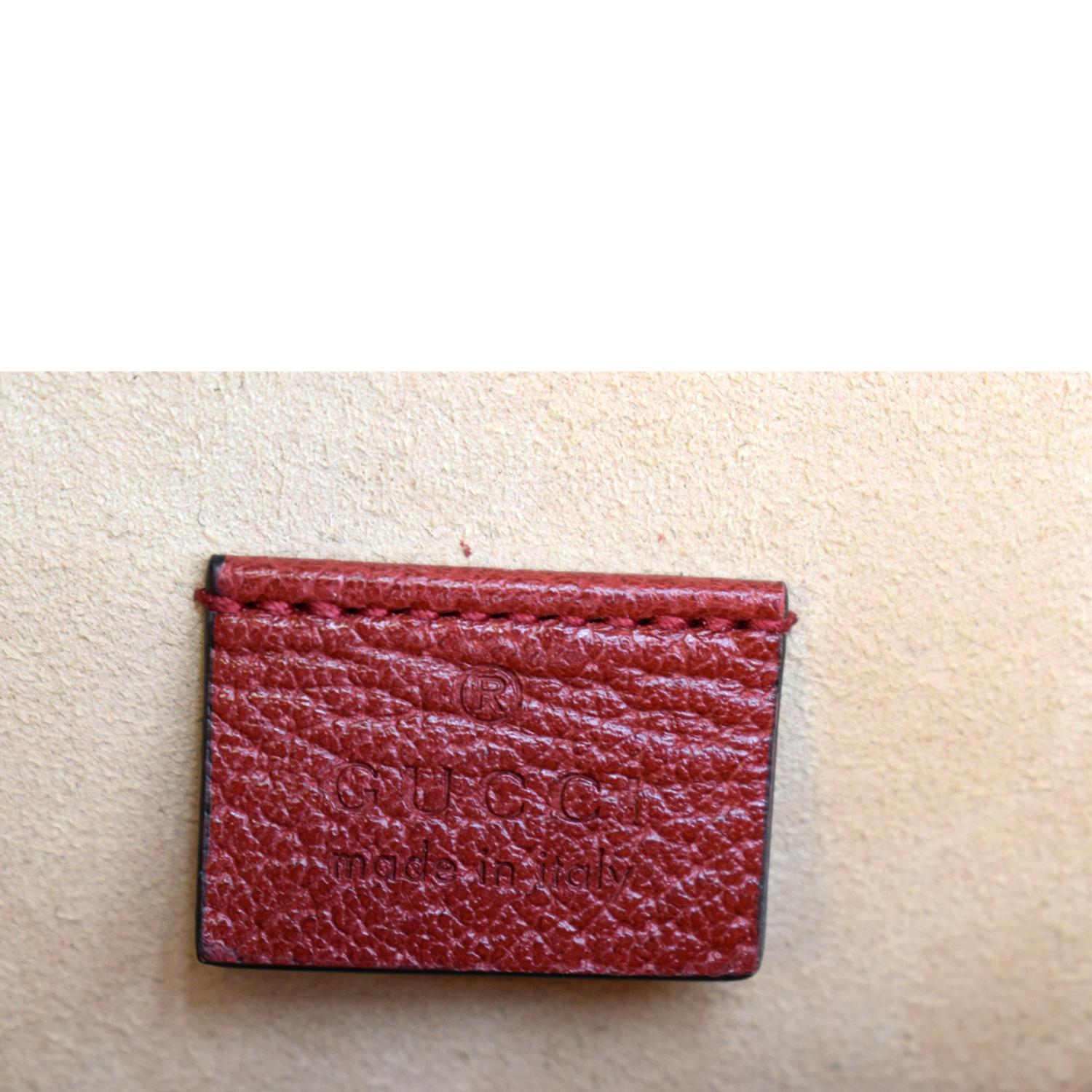 GUCCI Totem Web Leather Clutch Bag Red 489619