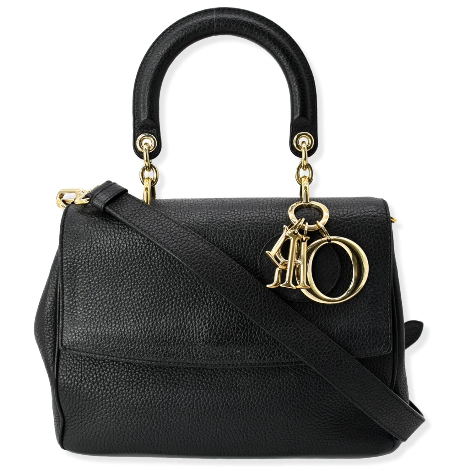 Dior Be Flap Shoulder Bag Leather Black