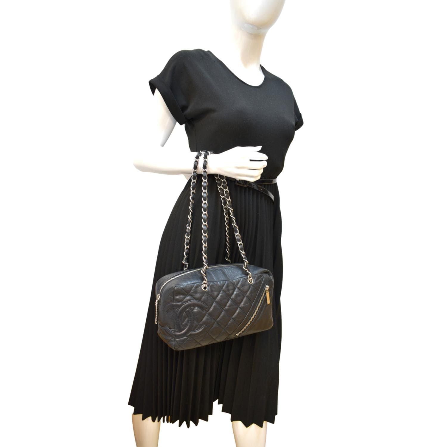 Chanel Leather Black Travel Bag
