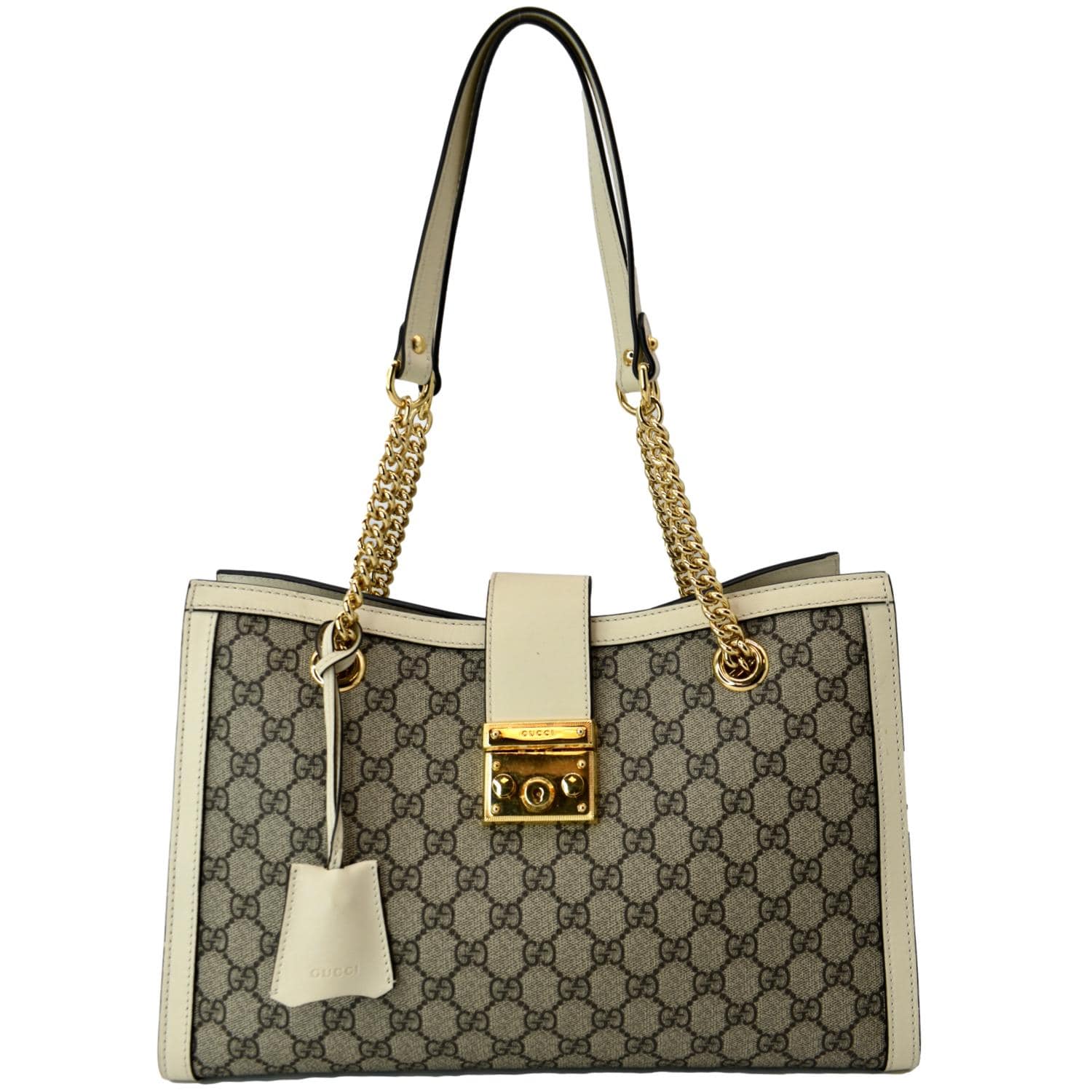 Gucci Padlock Supreme Shoulder Bag Canvas Beige