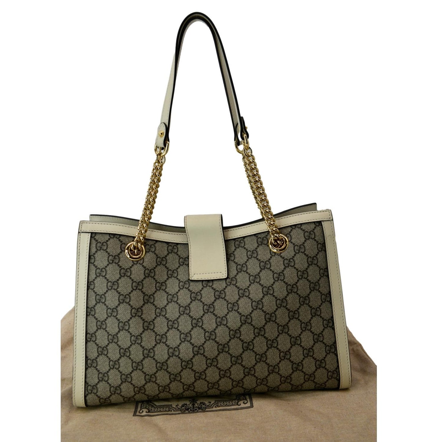 Gucci Padlock Supreme Shoulder Bag Canvas Beige