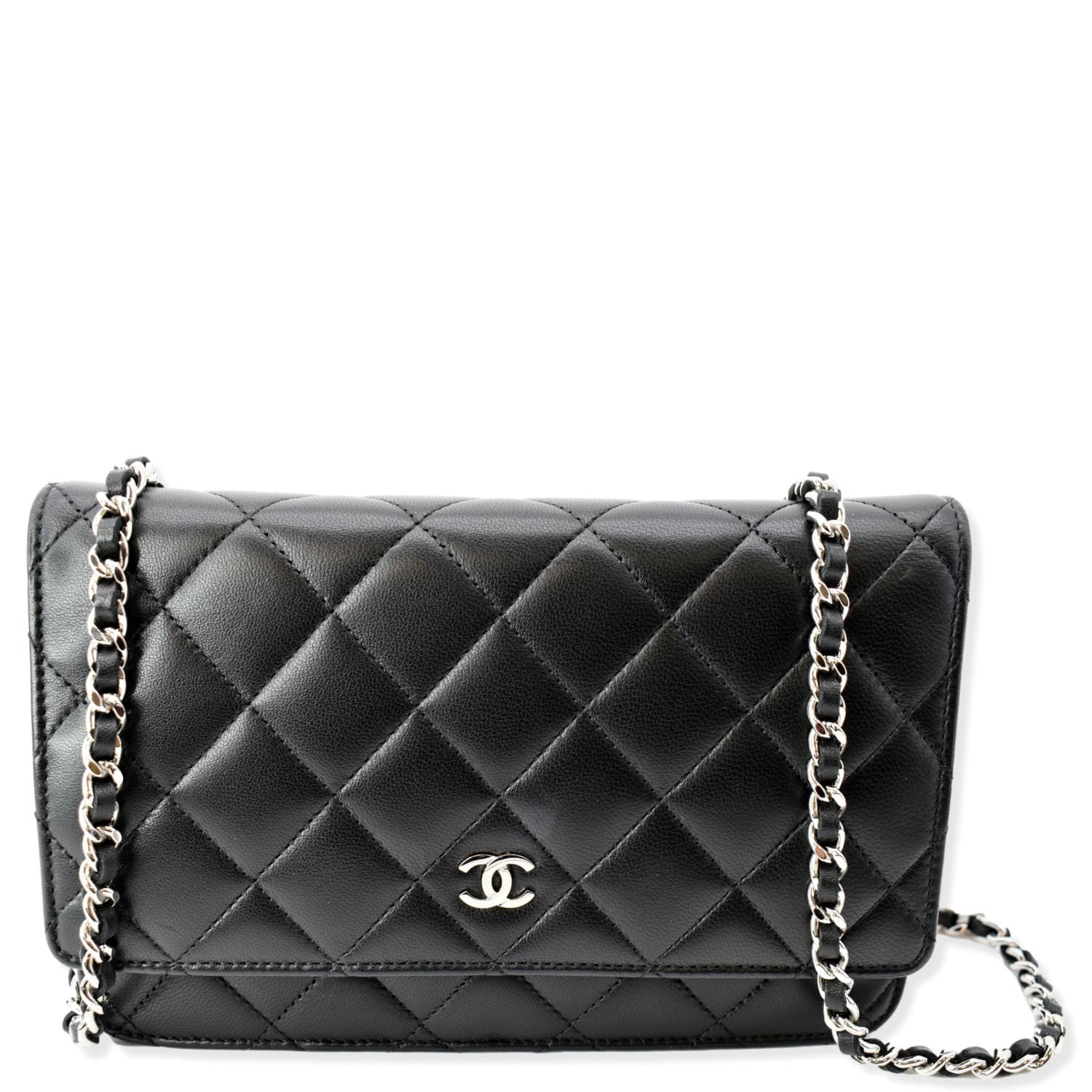 Chanel On WOC Leather Lambskin Black Wallet Case