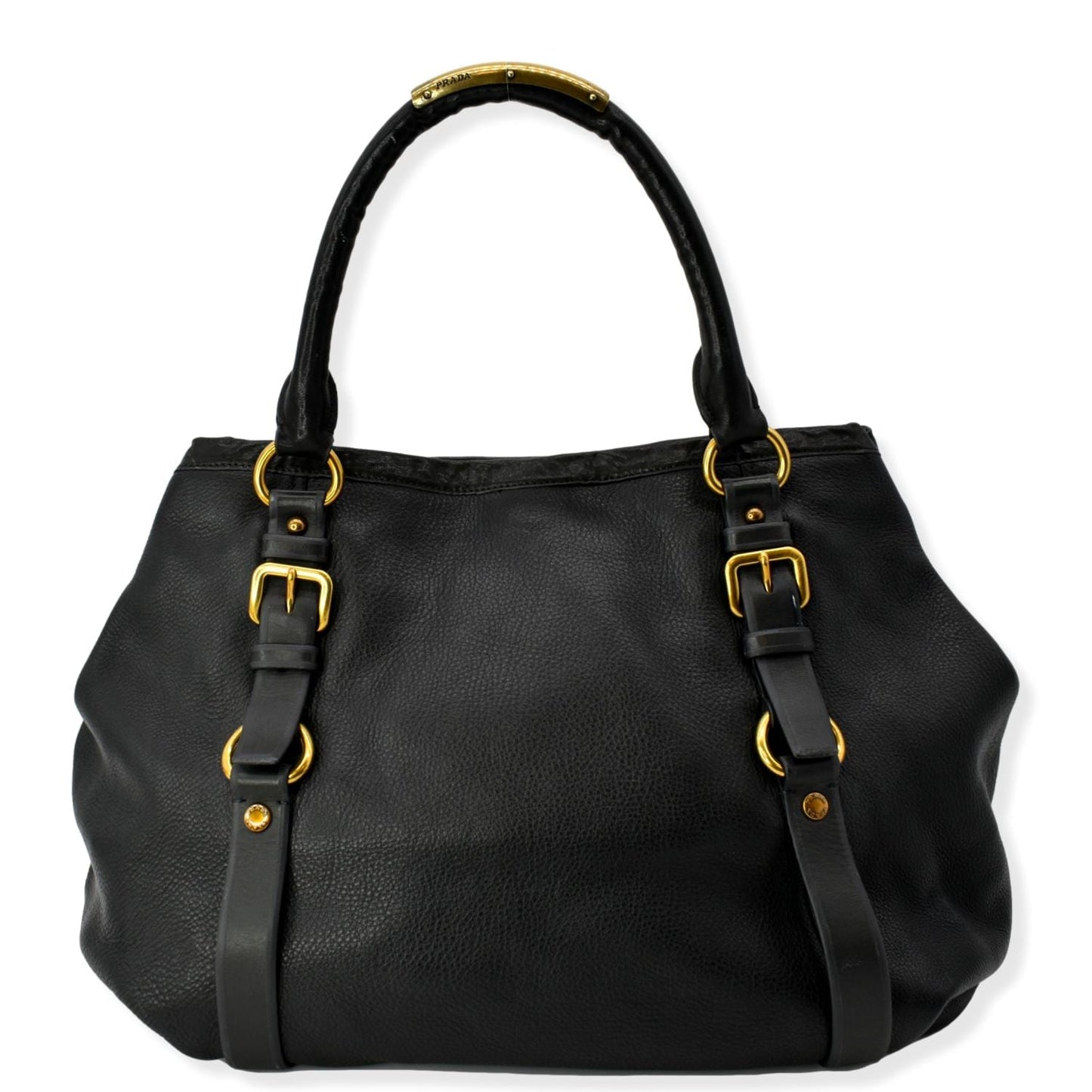 Prada Daino Hobo Bag Leather Vitello Black