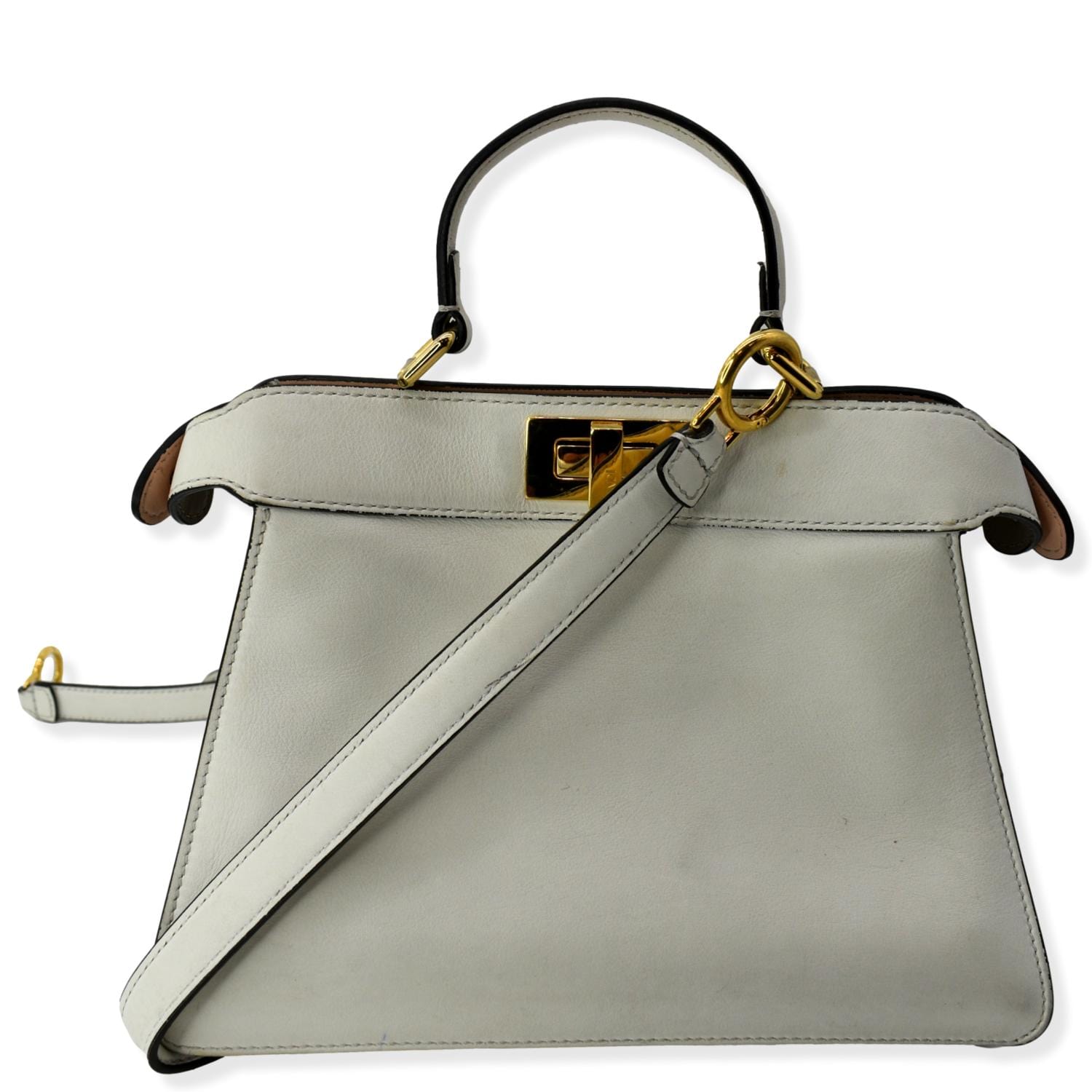 Fendi Peekaboo Iseeu Tote Bag Leather White Small