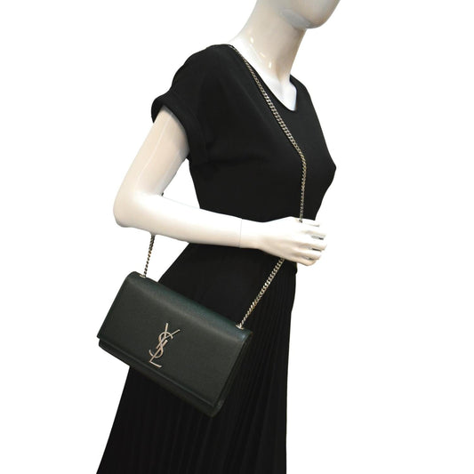 YSL Saint Laurent Yves Kate Crossbody Bag Leather Green Medium