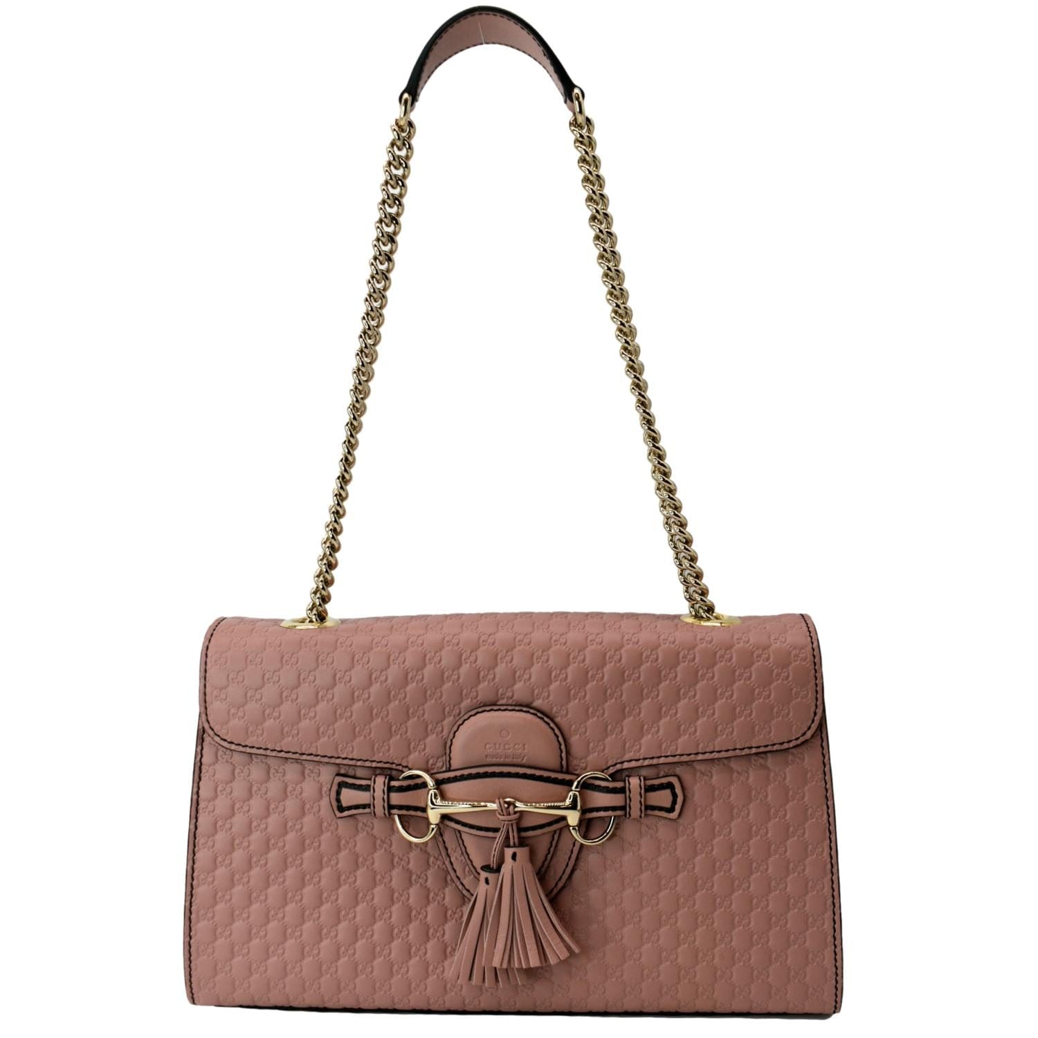 Gucci Emily ssima Chain Shoulder Bag Light Leather Pink