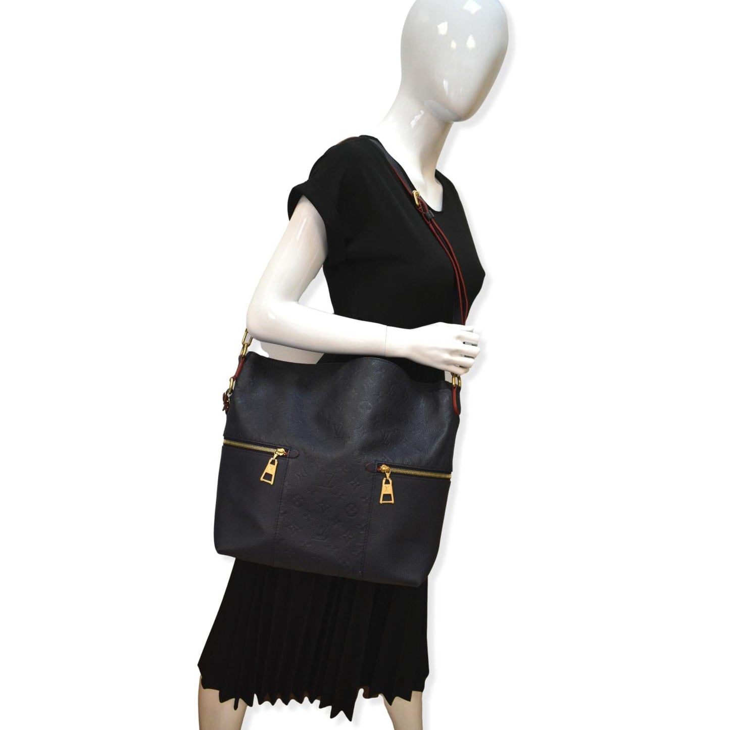Louis Melie Empreinte Hobo Shoulder Bag Marine Leather