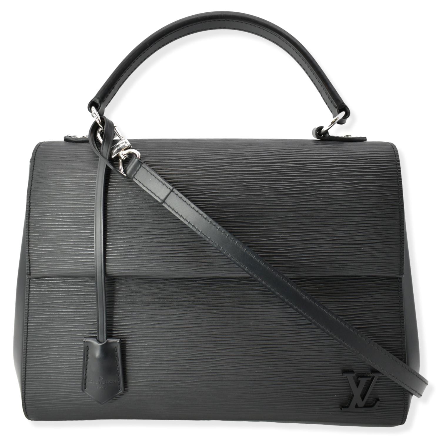 Louis Cluny Mm Epi Shoulder Bag Hot Leather Black