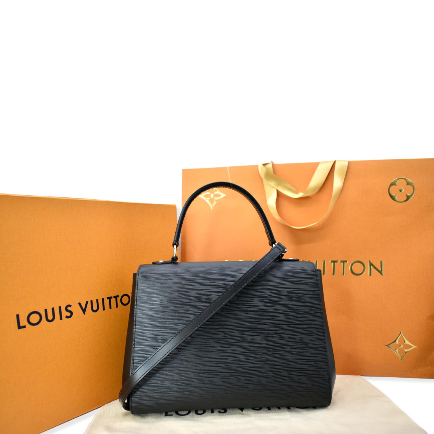 Louis Cluny Mm Epi Shoulder Bag Hot Leather Black