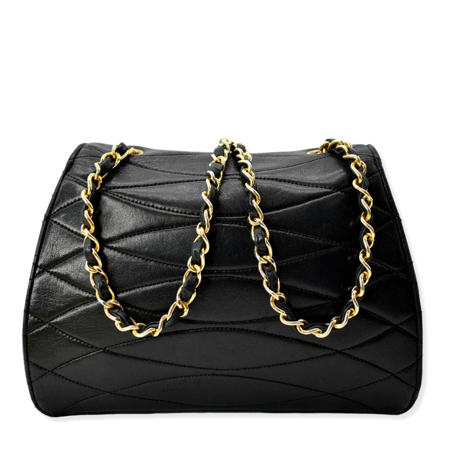 Chanel Rare Wave GHW CC Flap Lambskin Black Travel Bag