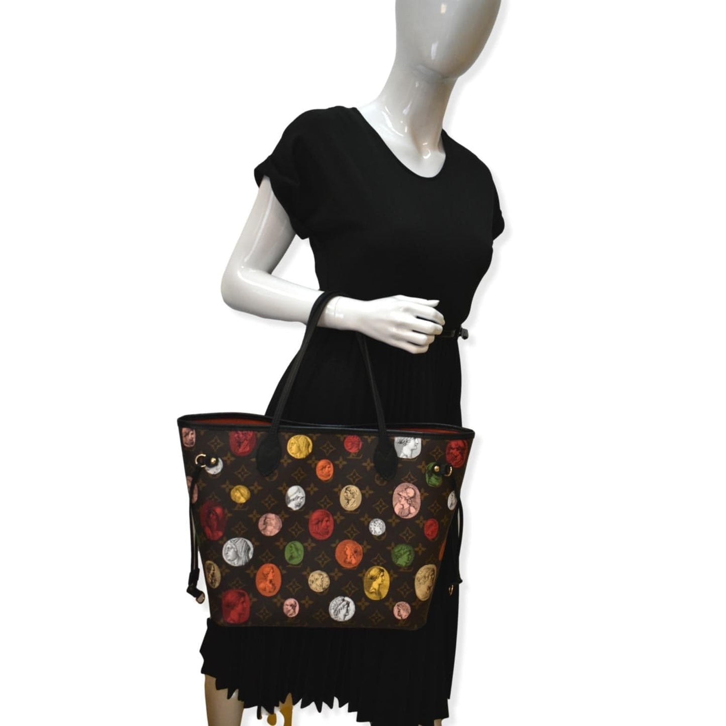 Louis Neverfull Mm Fornasetti Cameo Tote Bag Canvas Monogram