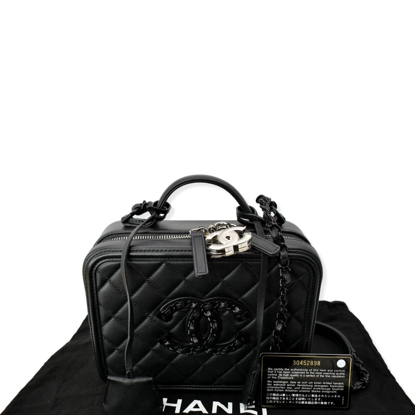 Chanel Incognito CC Filigree Vanity So Lambskin Black Travel Bag