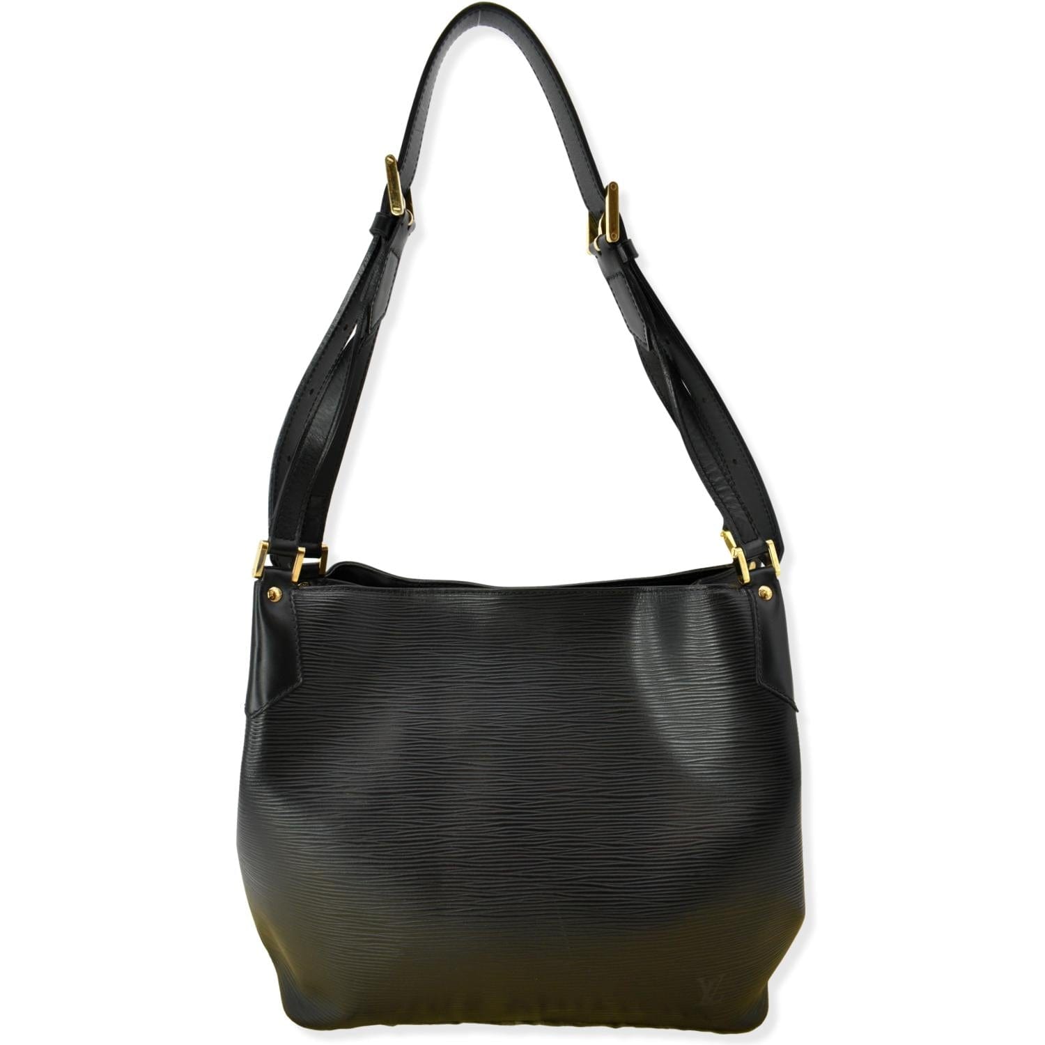 Louis Mandara Mm Epi Shoulder Bag Leather Black