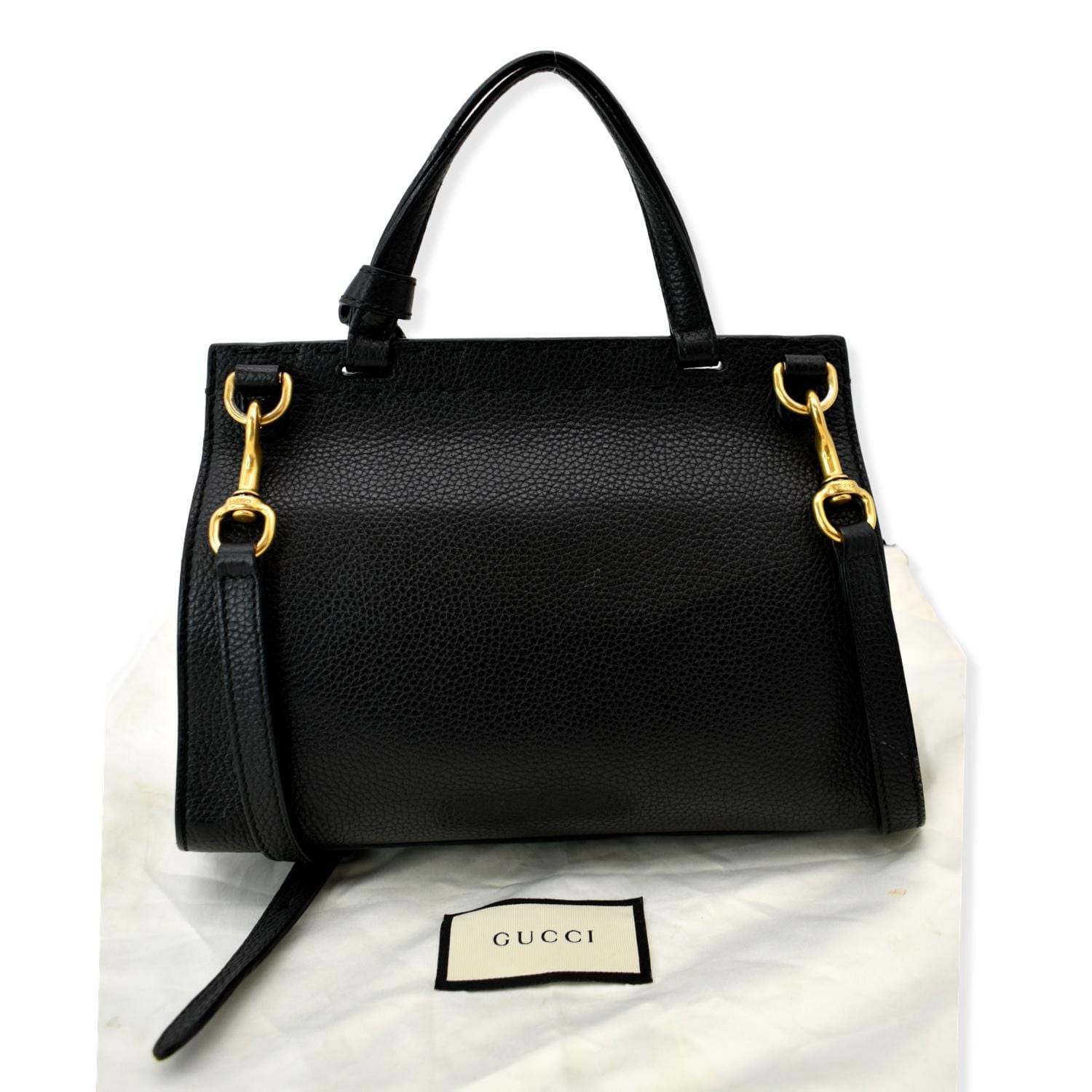 Gucci Marmont Top Handle Shoulder Bag Leather Black