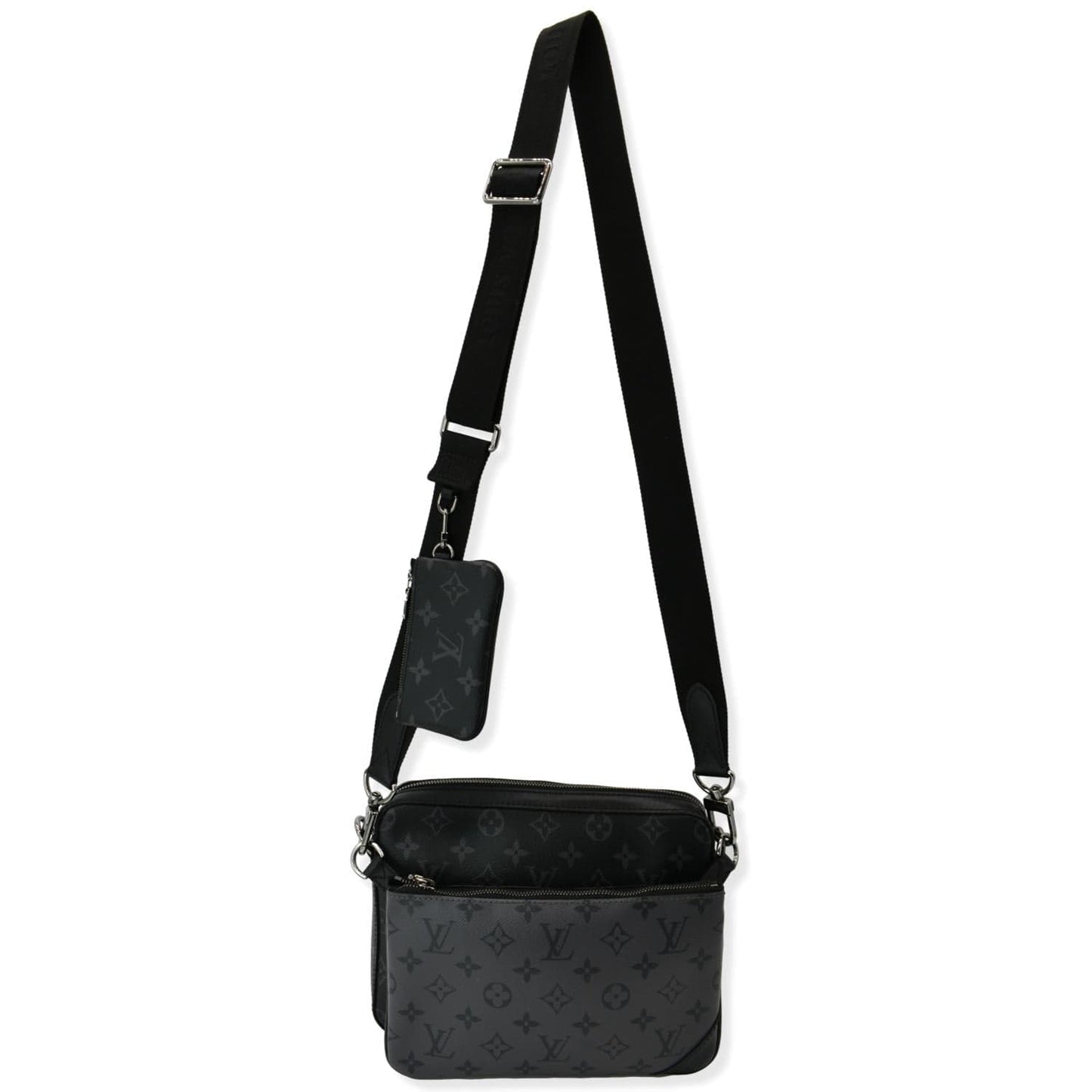 Louis Trio Eclipse Messenger Bag Grey Monogram Crossbody Bag