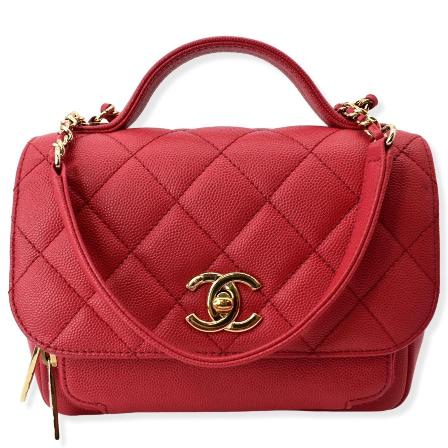 Chanel Business Affinity Caviar Quilted Red Travel Bag