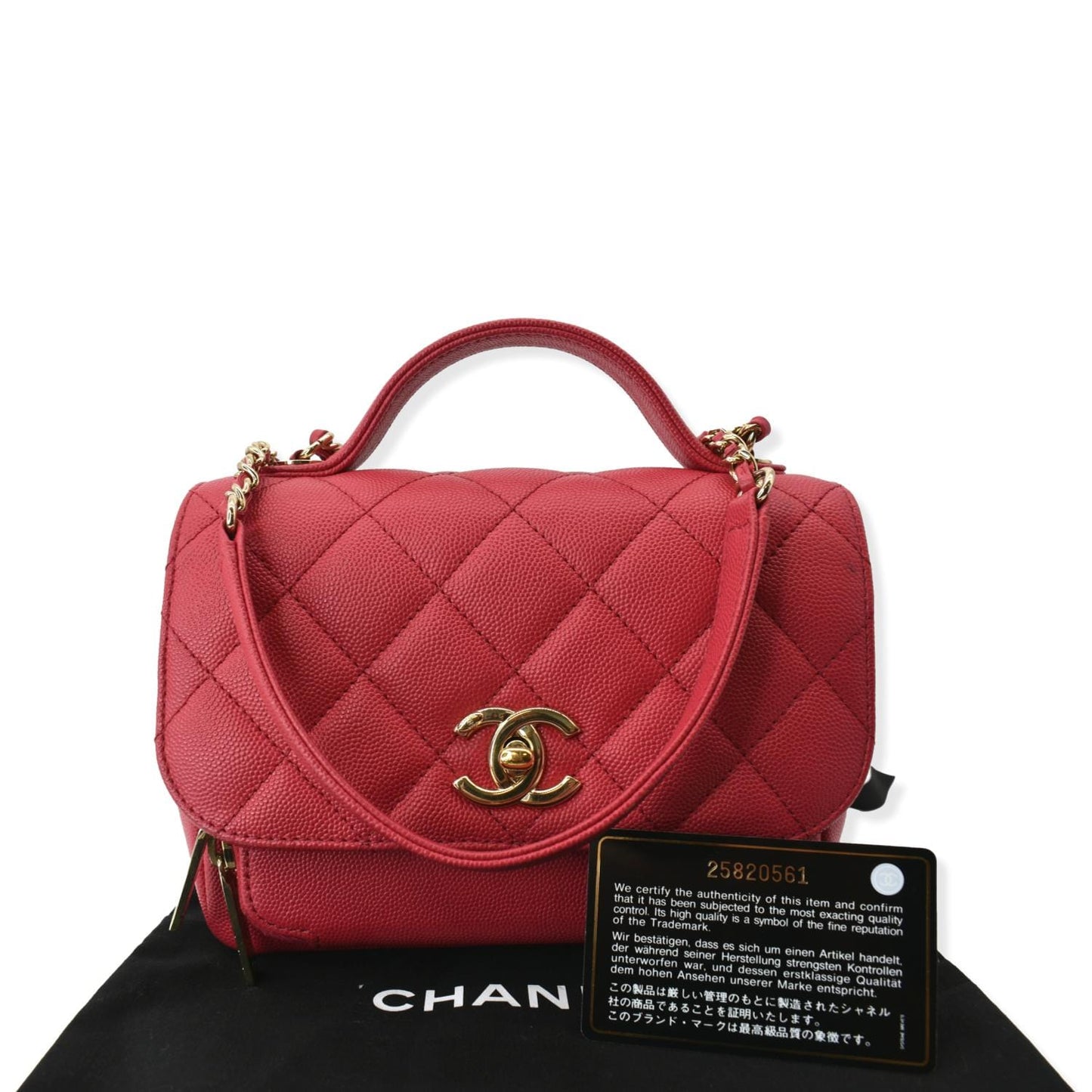 Chanel Business Affinity Caviar Quilted Red Travel Bag