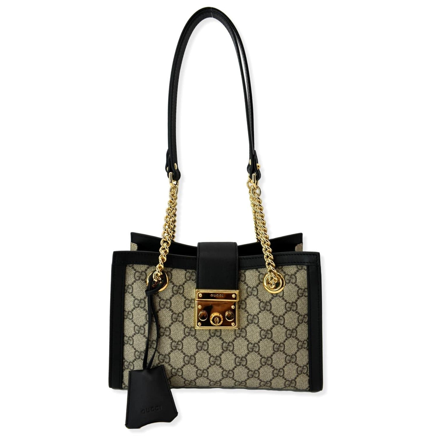 Gucci Padlock Supreme Shoulder Bag Ebony Canvas Beige
