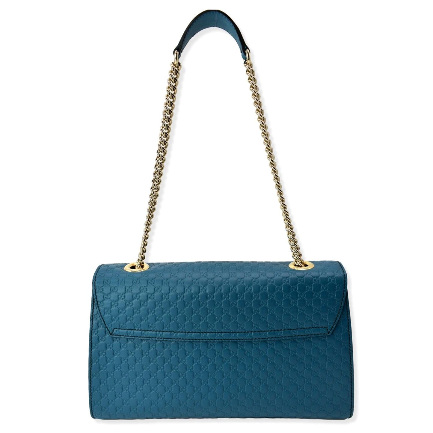Gucci Emily ssima Shoulder Bag Teal Leather Medium