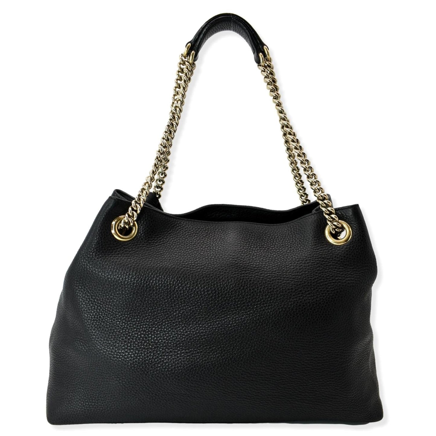 Gucci Soho Pebbled Shoulder Bag Leather Black Soho 308982
