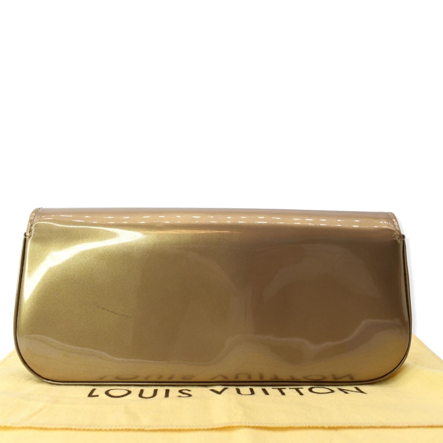 Louis Sobe Pochette Vernis Clutch Bag Bronze Leather