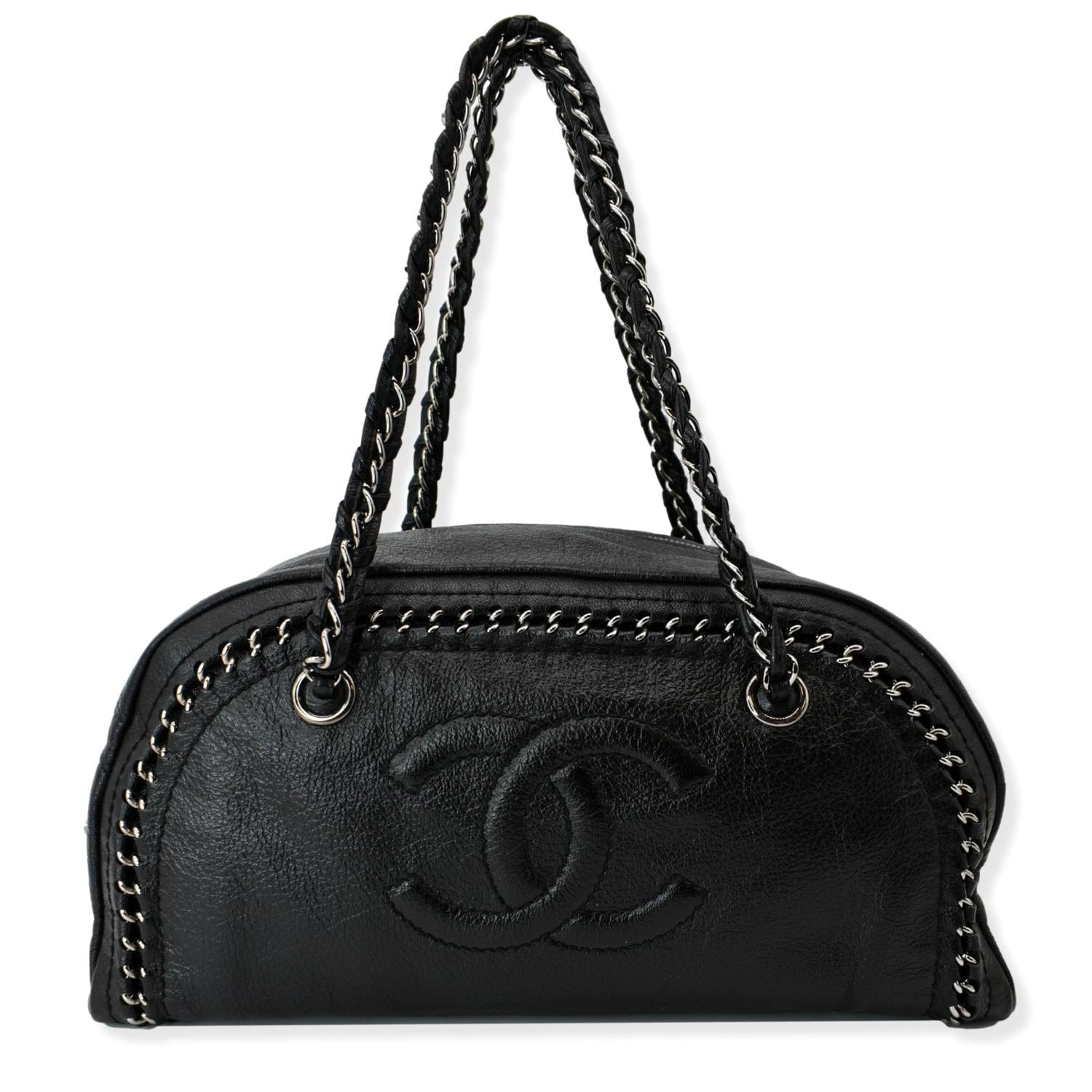 Chanel CC Around Bowling Leather Black Travel Bag