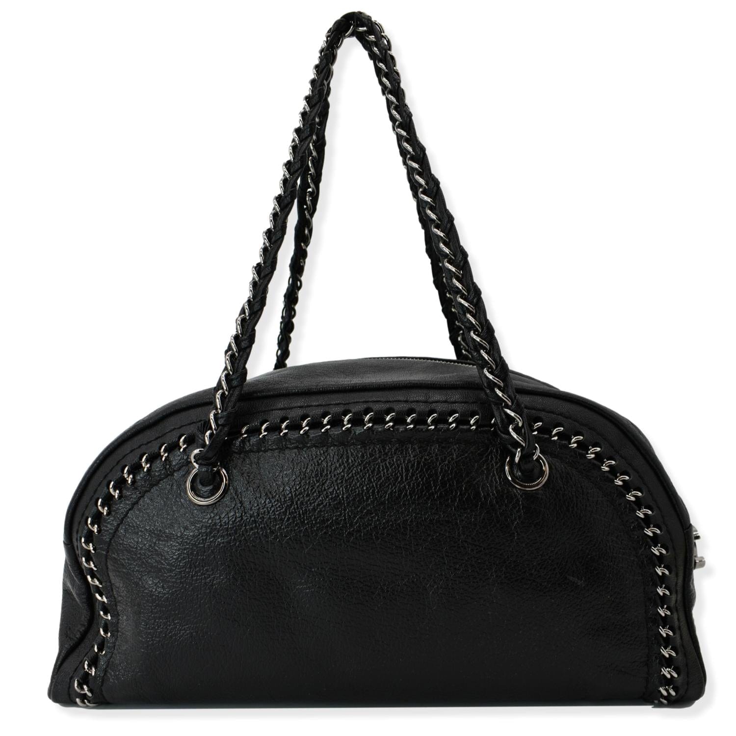 Chanel CC Around Bowling Leather Black Travel Bag