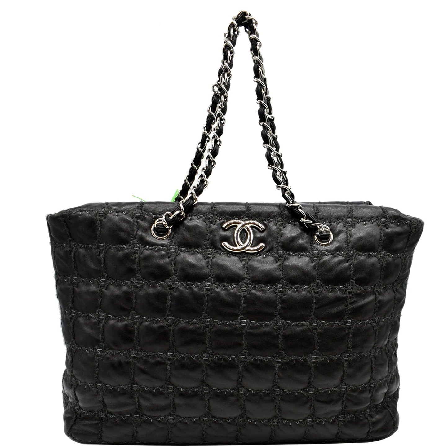 Chanel GST Tweed Double Stitch Leather Lambskin Black Travel Bag