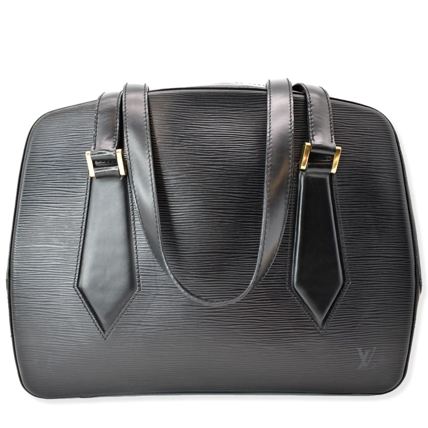 Louis Voltaire Epi Shoulder Bag Leather Black