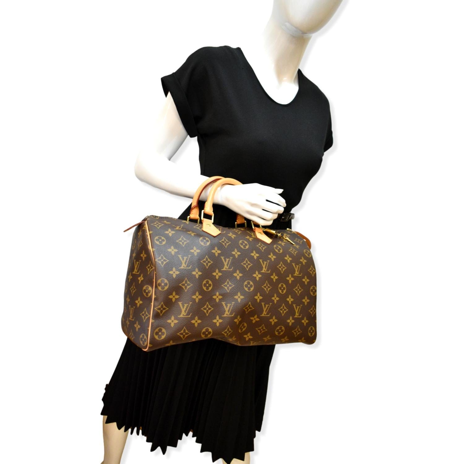 Louis Vuitton Speedy Satchel Bag Canvas Monogram Travel Bag 35 Ri1165
