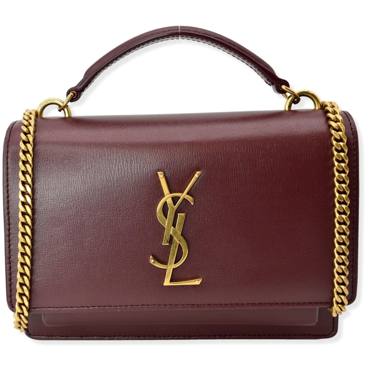 YSL Saint Laurent Saint Sunset Crossbody Bag Rouge Legion Leather Mini