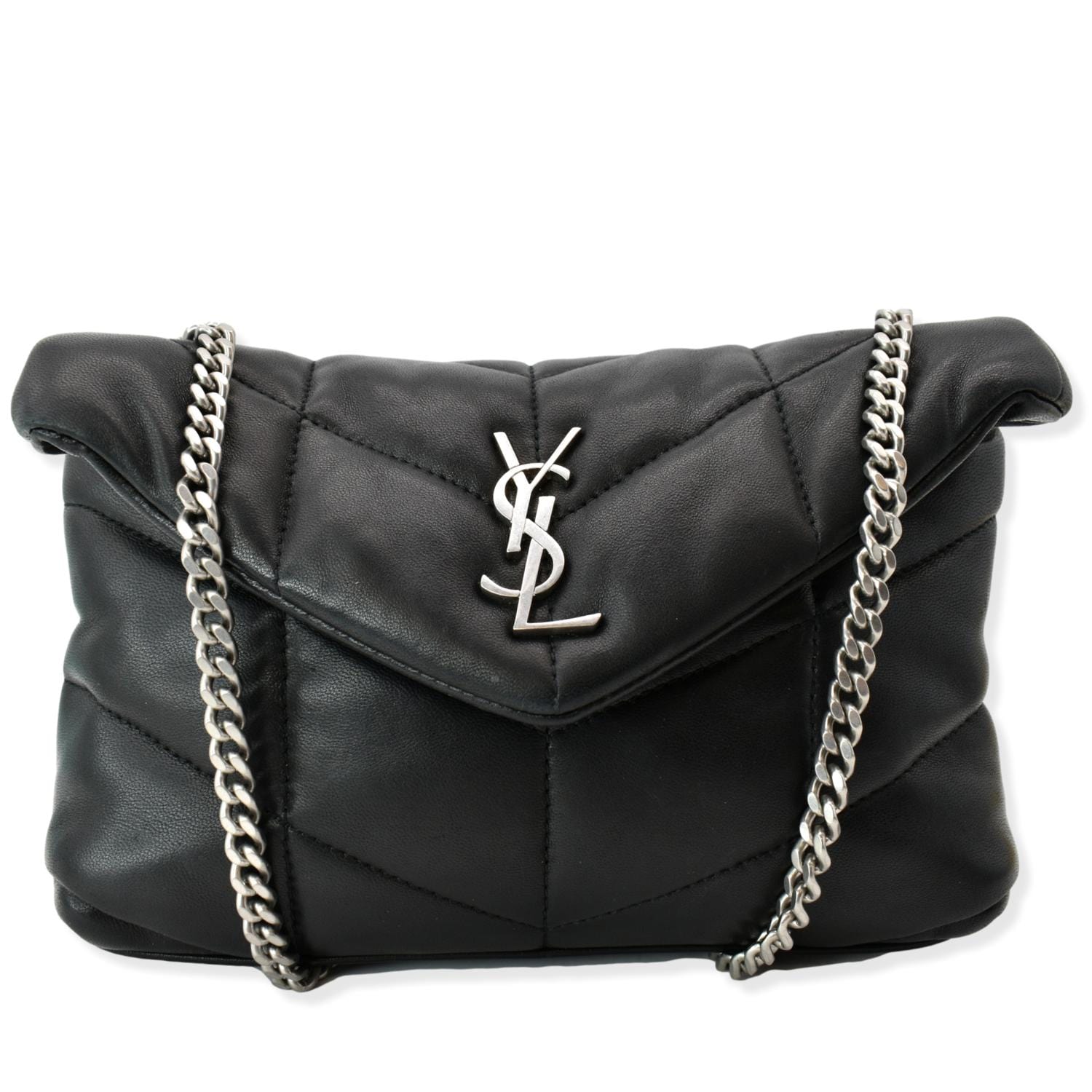 YSL Saint Laurent Saint Loulou Puffer Crossbody Bag Hot Deals Leather Black
