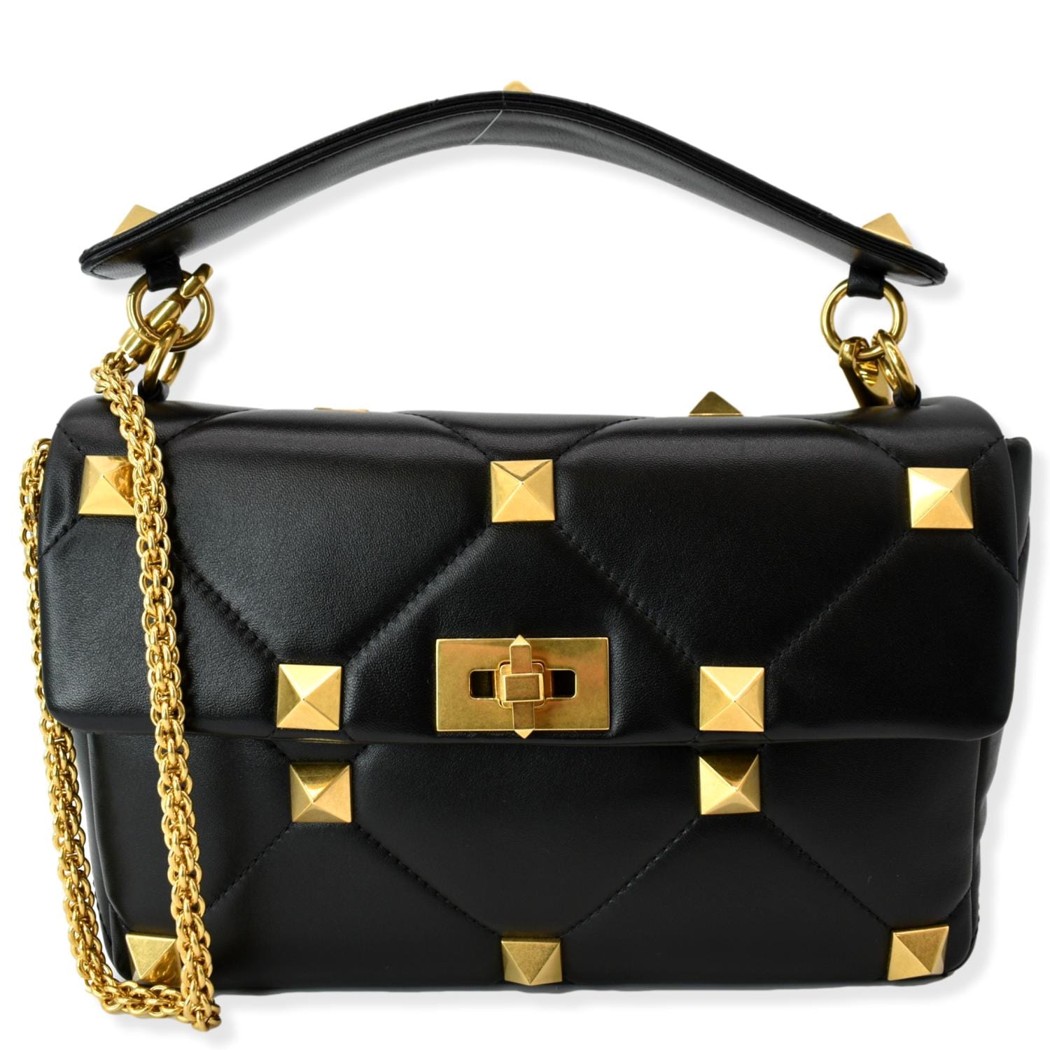 Valentino Garavani Roman Stud Crossbody Bag Hot Deals Leather Black