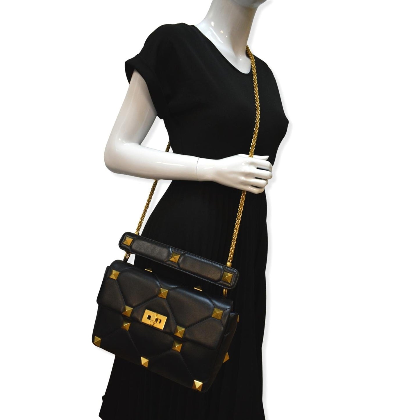 Valentino Garavani Roman Stud Crossbody Bag Hot Deals Leather Black
